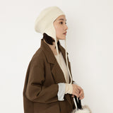un chapeau   紐付きベレーニット