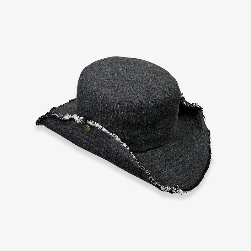 un chapeau  デニムフリンジハット
