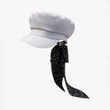 un chapeau リボン付きキャスケット