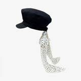 un chapeau リボン付きキャスケット