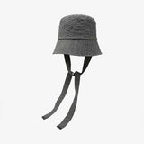 un chapeau ひも付きチェックハット