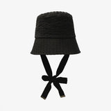 un chapeau ひも付きチェックハット