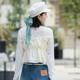 un chapeau リボン付きキャスケット
